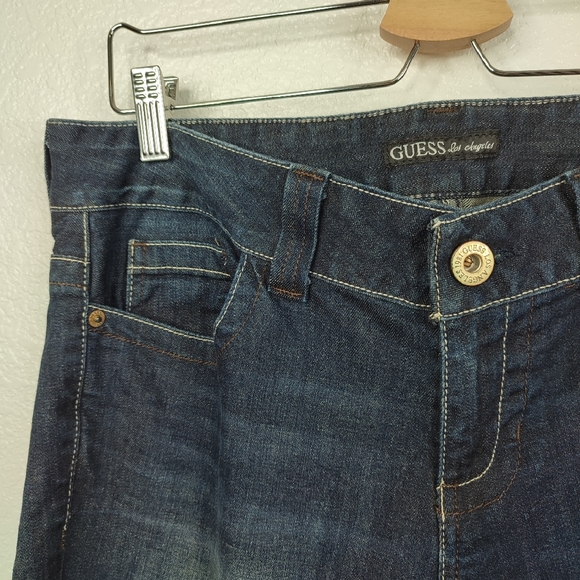 Guess Dark Wash Cuff Hem Boyfriend Denim Jeans 31 Coastal Cottage Mom - Picture 5 of 11